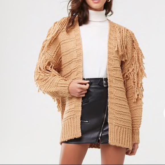 Forever 21 Sweaters - NWT Forever 21 Open Front Fringe Cardigan